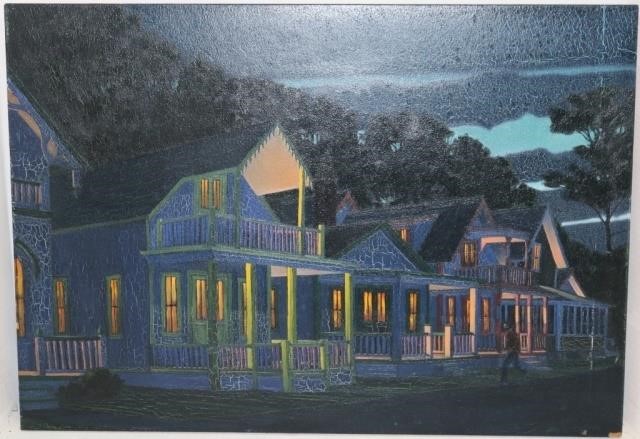 Appraisal: SCOTT TERRY - MARTHA'S VINEYARD OILPAINTING ON BOARD TITLED NIGHTLIGHTS