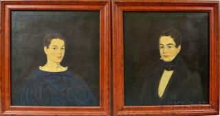 Appraisal: Three Framed Portraits of Siblings America c s each with