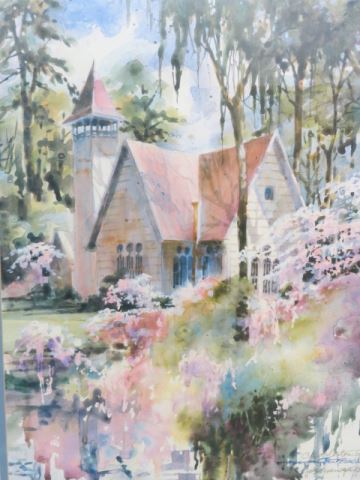 Appraisal: Josie Van Gent Edell watercolor CharlestonChurch well known South Carolina