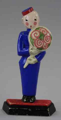 Appraisal: MESSENGER BOY DOORSTOP Hubley example designed by Fish a true