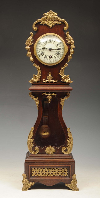 Appraisal: A FRENCH MINIATURE LONGCASE 'COMPTOISE' CLOCK with gilt metal mounts