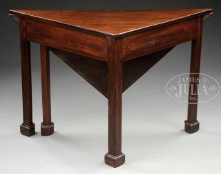 Appraisal: RARE AND FINE CHIPPENDALE MAHOGANY HANDKERCHIEF TABLE Circa New York