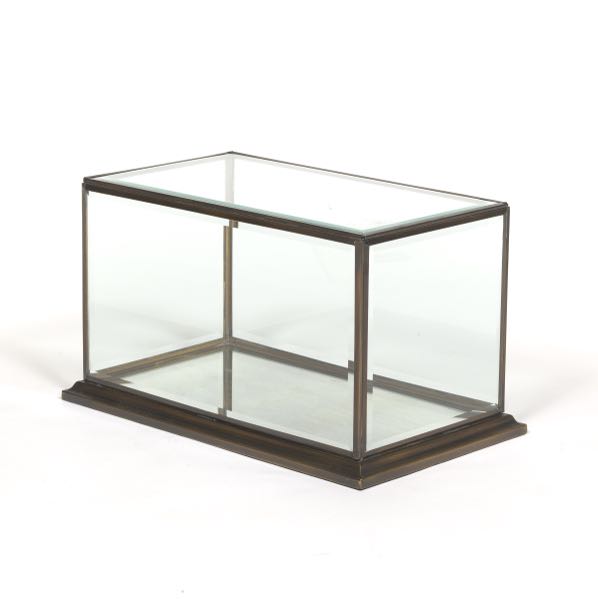 Appraisal: BEVELED GLASS AND MIRRORED DISPLAY BOX x x Glass display