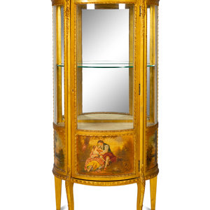 Appraisal: A Louis XVI Style Vernis Martin Vitrine Cabinet Early th