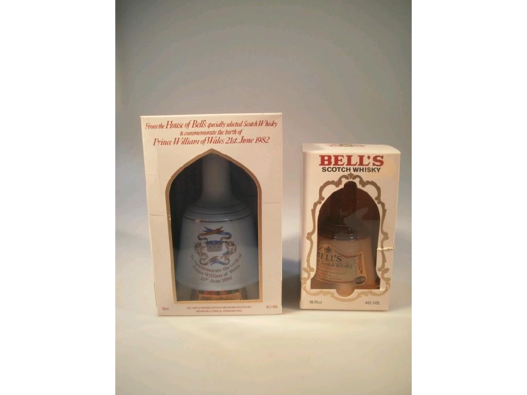 Appraisal: Two Bells Scotch whisky decanters commemorating the birth of Prince