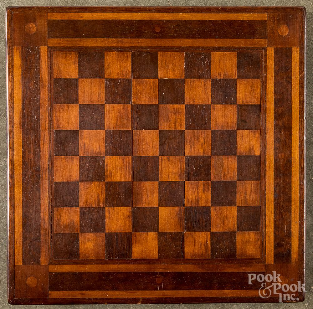 Appraisal: Parquetry gameboard th c Parquetry gameboard th c x Provenance