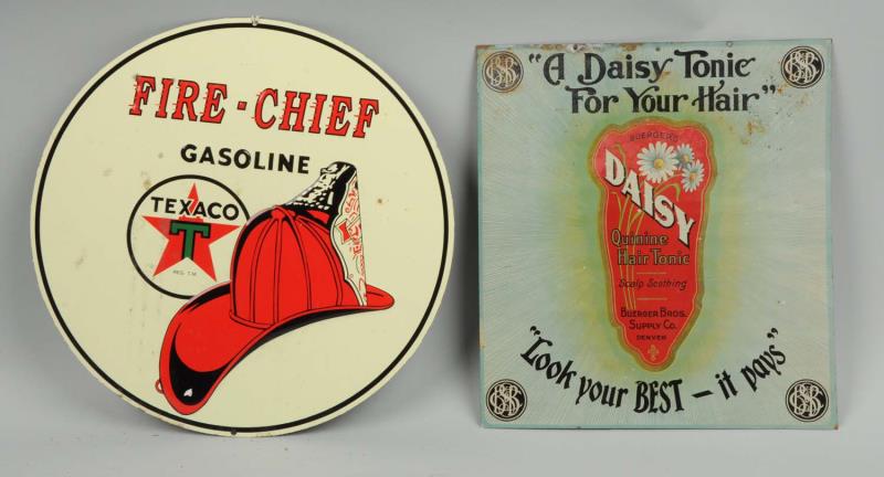 Appraisal: Lot Of Daisy Tonic Texaco Reproduction Sign The Daisy Tonic