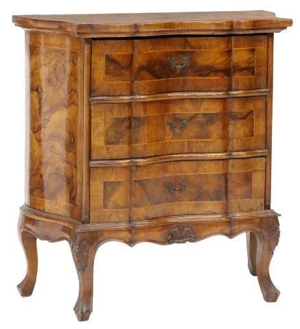 Appraisal: Italian patchwork veneer commode th c serpentine-front case fitted with