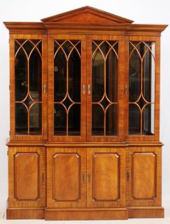 Appraisal: HENREDON MAHOGANY BREAKFRONT HENREDON MAHOGANY BREAKFRONT H W Classical upper