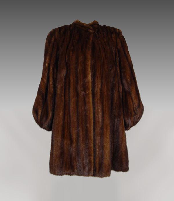 Appraisal: FULL LENGTH MINK COAT Large size swing coat '' length