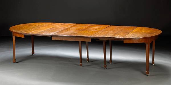 Appraisal: A Directoire style mahogany dining table late th century The