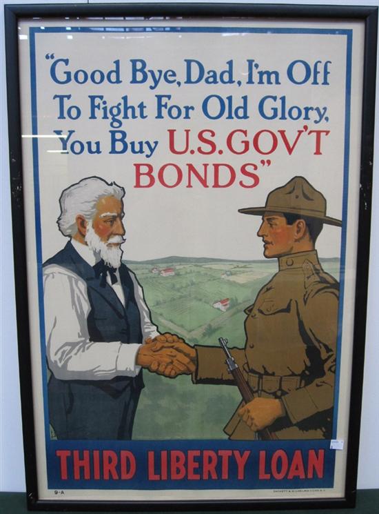 Appraisal: US GOV'T BONDS THIRD LIBERTY LOAN WWI POSTER x