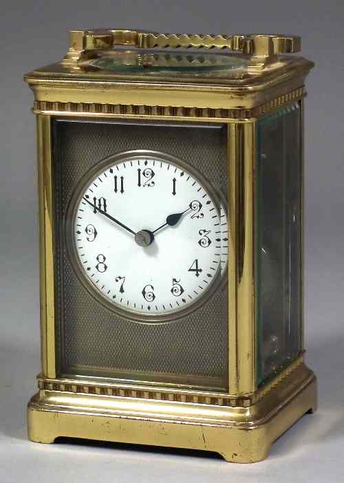 Appraisal: An early th Century French carriage clock the white enamelled