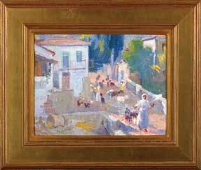 Appraisal: George Roilos Greek - A Sunny Day in the Village