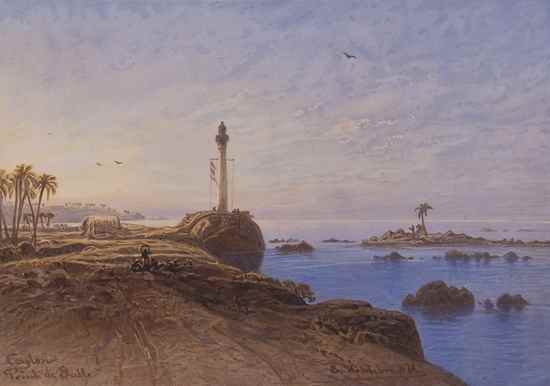 Appraisal: Hildebrandt Eduard Ceylon Point de Galle chromolithograph x mm trimmed