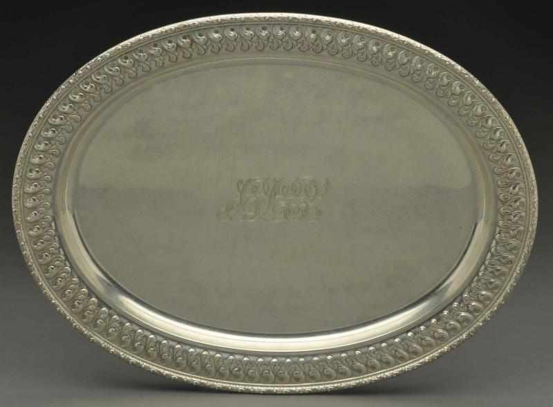 Appraisal: An American Silver Meat Platter Theodore B Starr ca Oblong