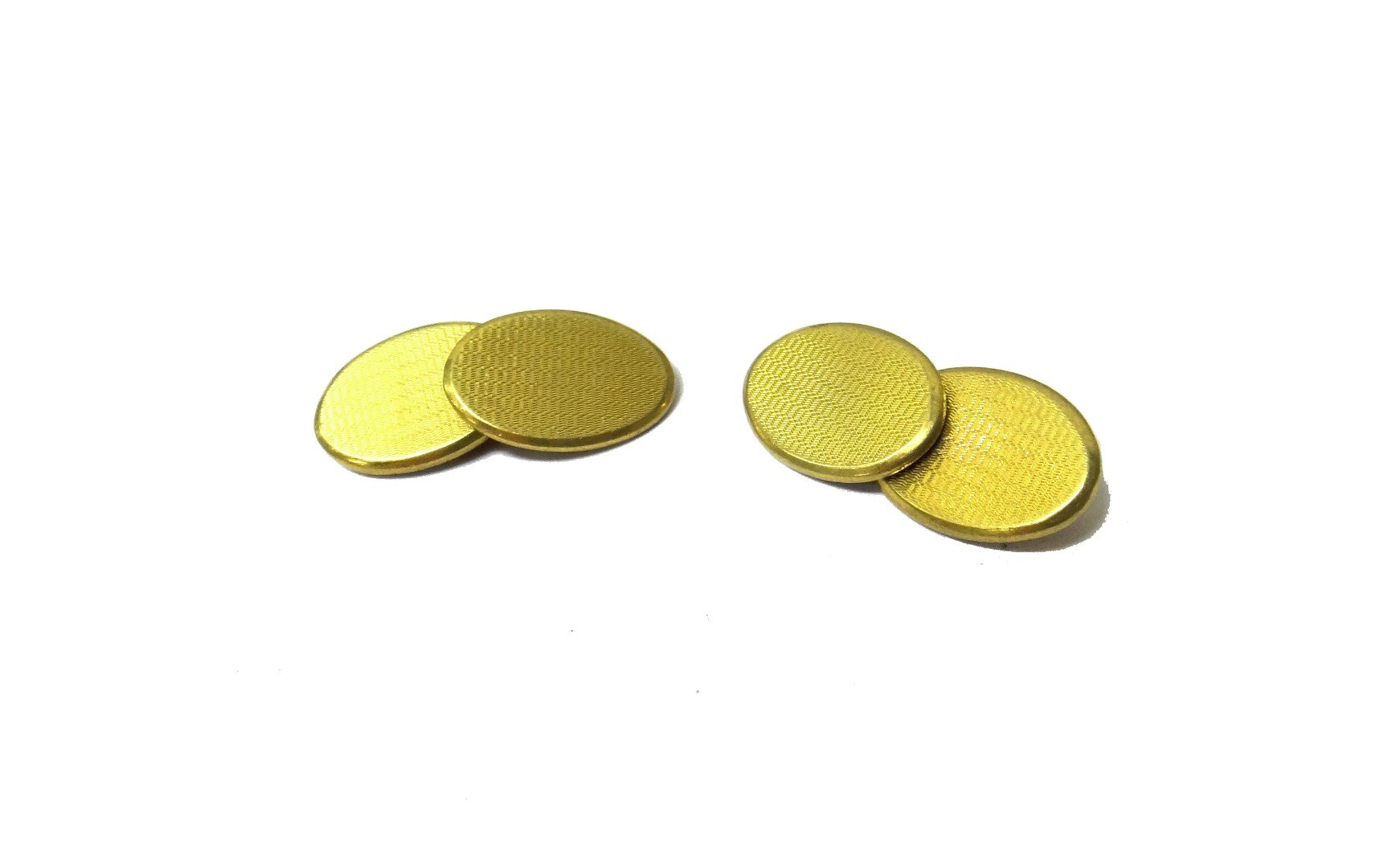 Appraisal: A pair of ct gold cufflinks the oval backs and