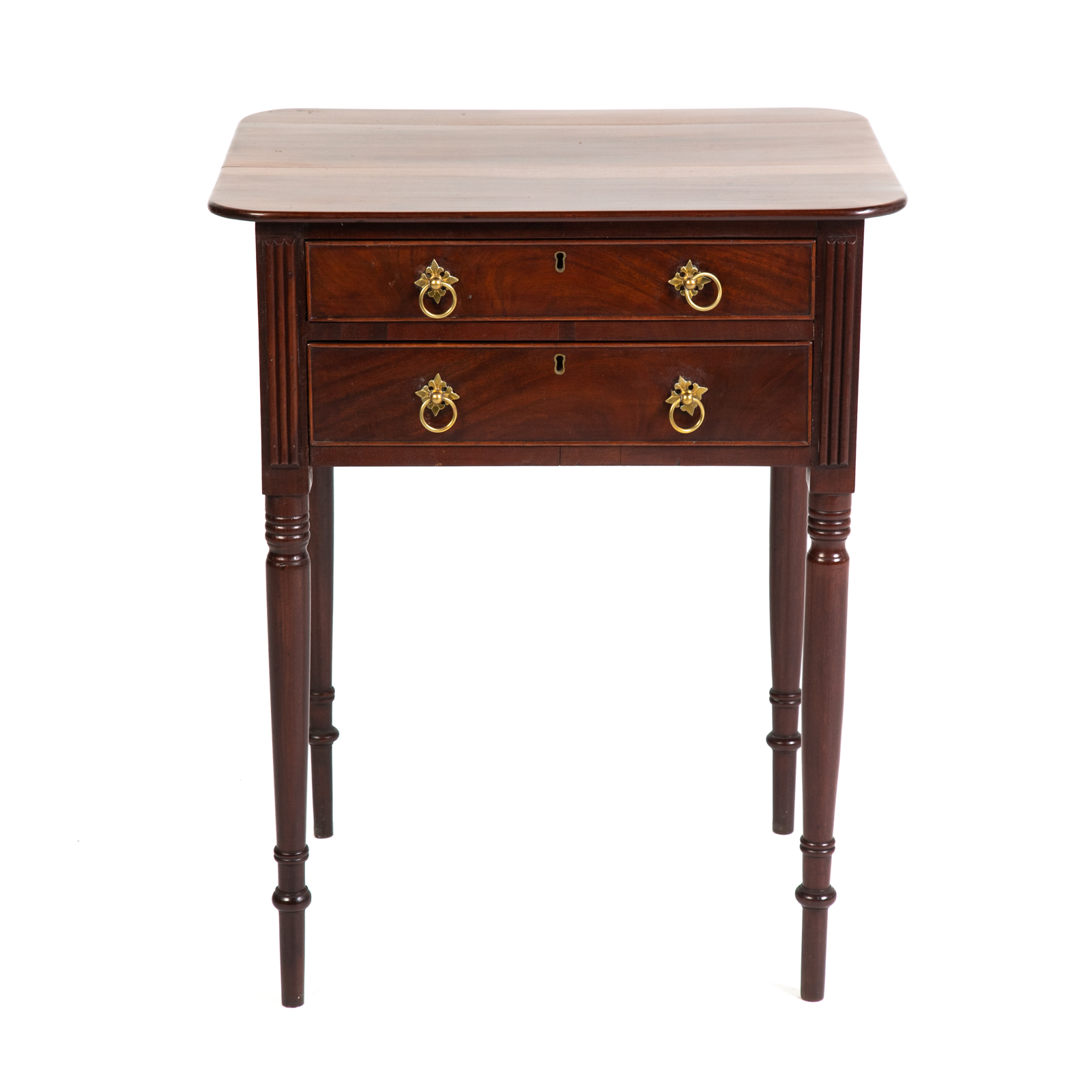 Appraisal: LATE FEDERAL MAHOGANY WORKTABLE Circa Baltimore Maryland Having two drawers