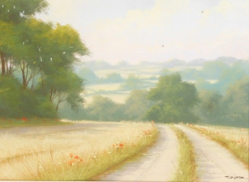 Appraisal: Tom Leighton b Countryside track with poppies and trees watercolour