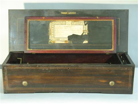 Appraisal: CONTINENTAL MUSIC BOX Probably Swiss no retailed by Canfield Brother