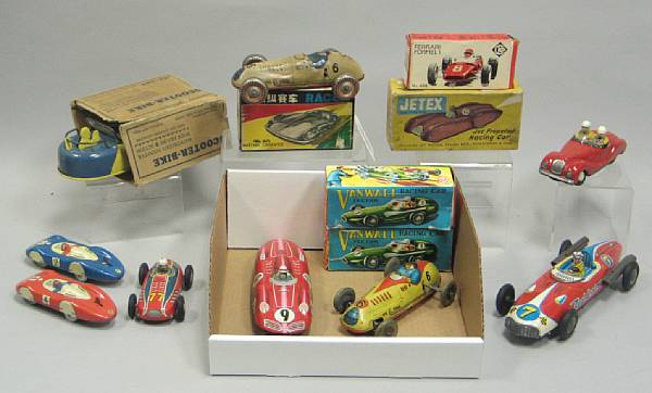 Appraisal: Toy Racecar Ensemble A large collection of important racecars including