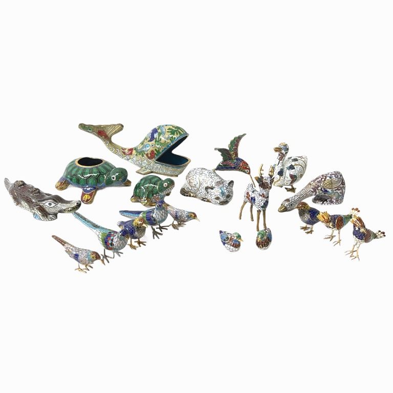 Appraisal: Lot of Chinese Cloisonne Miniature Animals Assorted sizes and designs