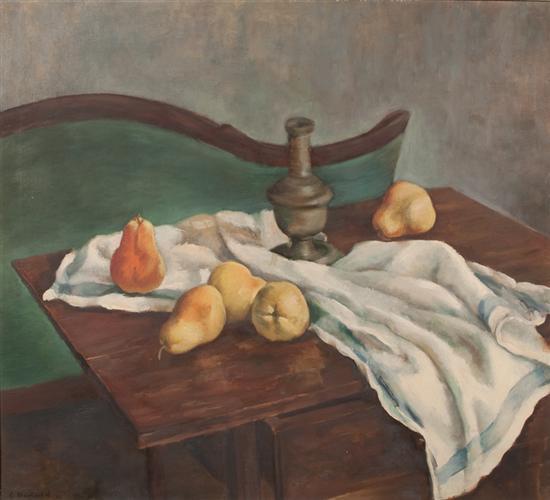 Appraisal: Elise W Bacharach American - Pears on a Table oil