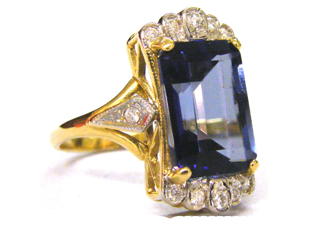 Appraisal: ct yellow gold blackberry quartz and diamond cluster ring in