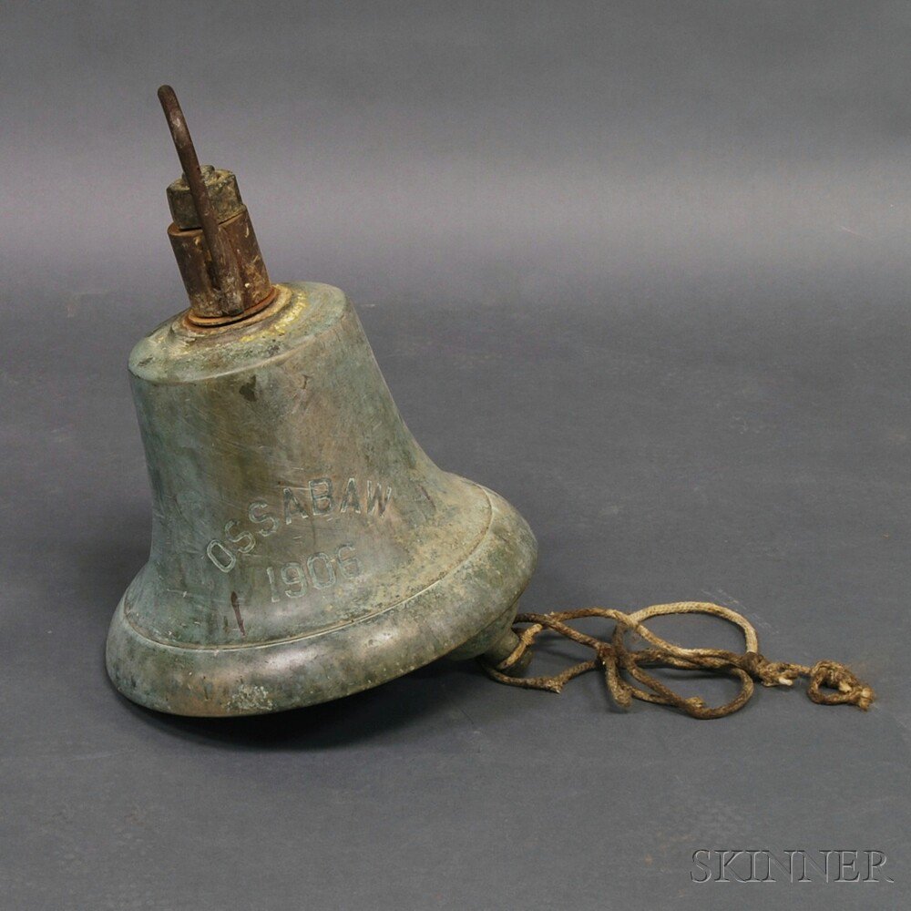 Appraisal: Early th Century Cast Metal Ship's Bell marked to one