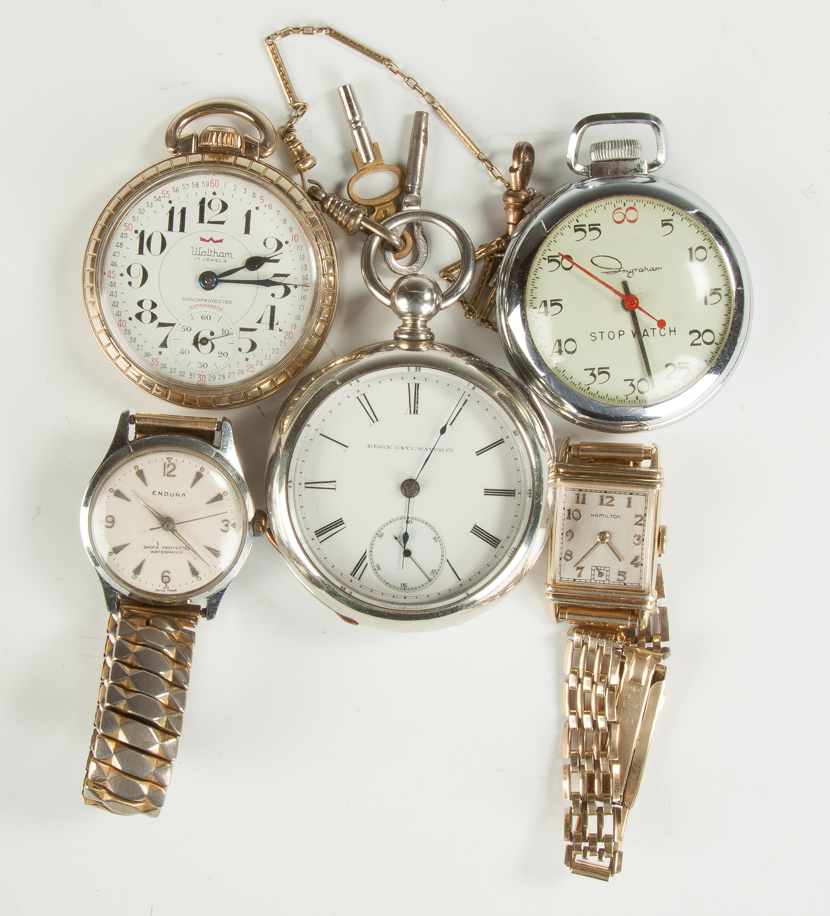 Appraisal: Various Pocket Watches Wristwatches Waltham Pocket Watch jewels Working Some