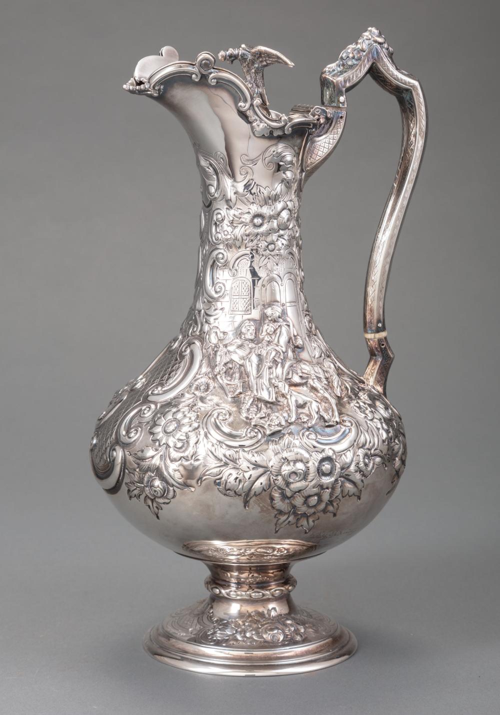 Appraisal: Antique English Silverplate Claret Jug Frederick Ellis Timms Co Sheffield