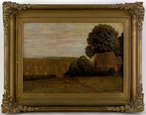 Appraisal: James H Laycock British oil on canvas titled Eventide Old