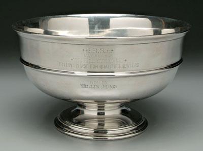 Appraisal: Sterling steeplechase trophy bowl round with footed base marks for