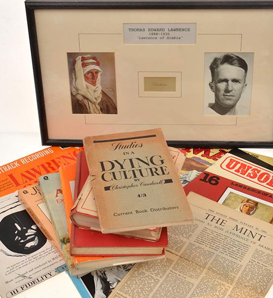 Appraisal: A COLLECTION OF MEMORABILIA ASSOCIATED WITH T E LAWRENCE INCLUDING