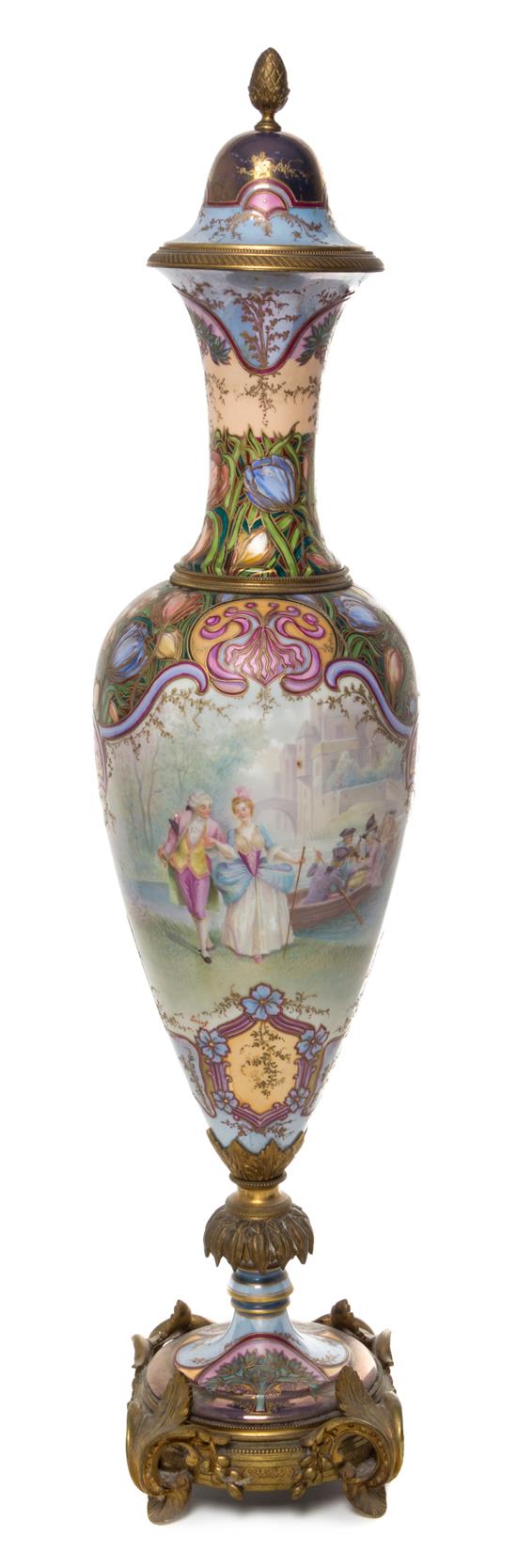 Appraisal: Sale Lot A Sevres Gilt Bronze Mounted Porcelain Urn of