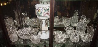 Appraisal: Cut Crystal and Glass Items Crystal Bowls Pair Crystal Sugar