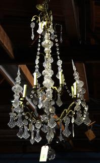 Appraisal: Continental crystal and gilt chandelier Continental crystal and gilt chandelier