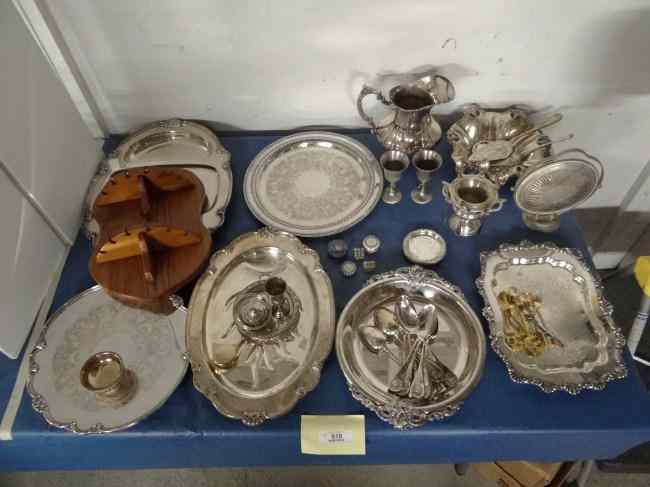 Appraisal: Lot misc silverplate including pitcher platters etc