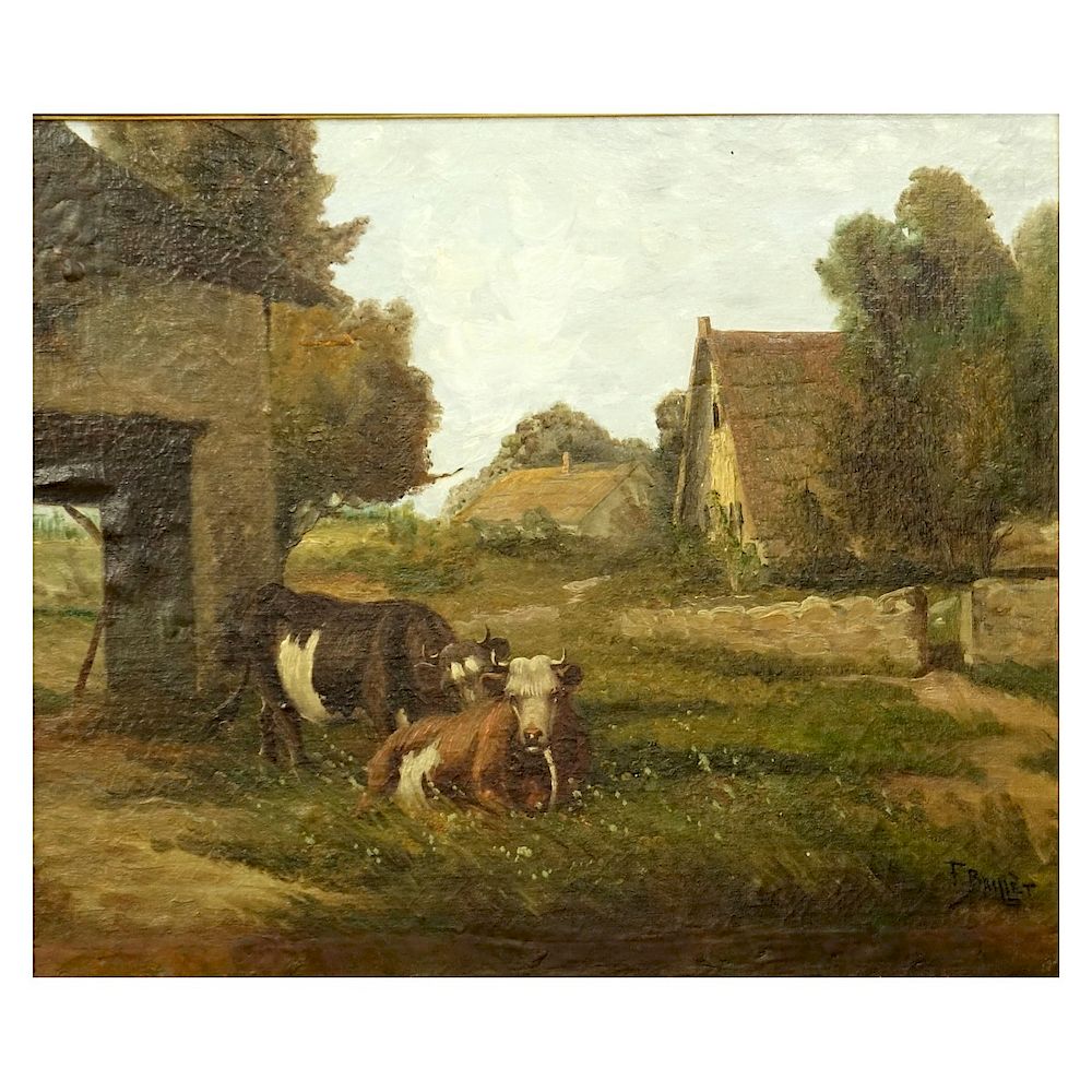 Appraisal: F Brillet Oil Painting F Brillet American th Century Oil