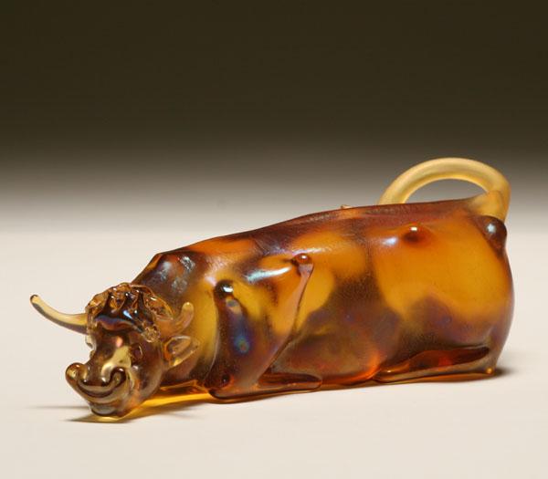 Appraisal: Murano art glass figure of a reclining bull probably c