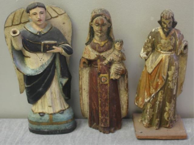 Appraisal: Group of Polychrome Santos Figures From a Pound Ridge NY