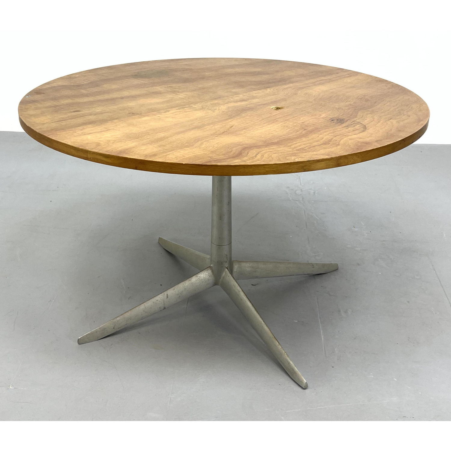 Appraisal: Mid Century Round Wood Top and Aluminum Coffee Table Dimensions