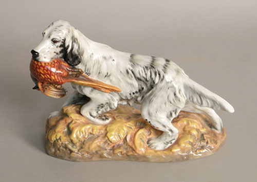 Appraisal: Royal Doulton porcelain figure of a setter holding a pheasant