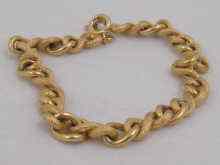 Appraisal: A yellow metal tests carat gold bracelet with alternate textured