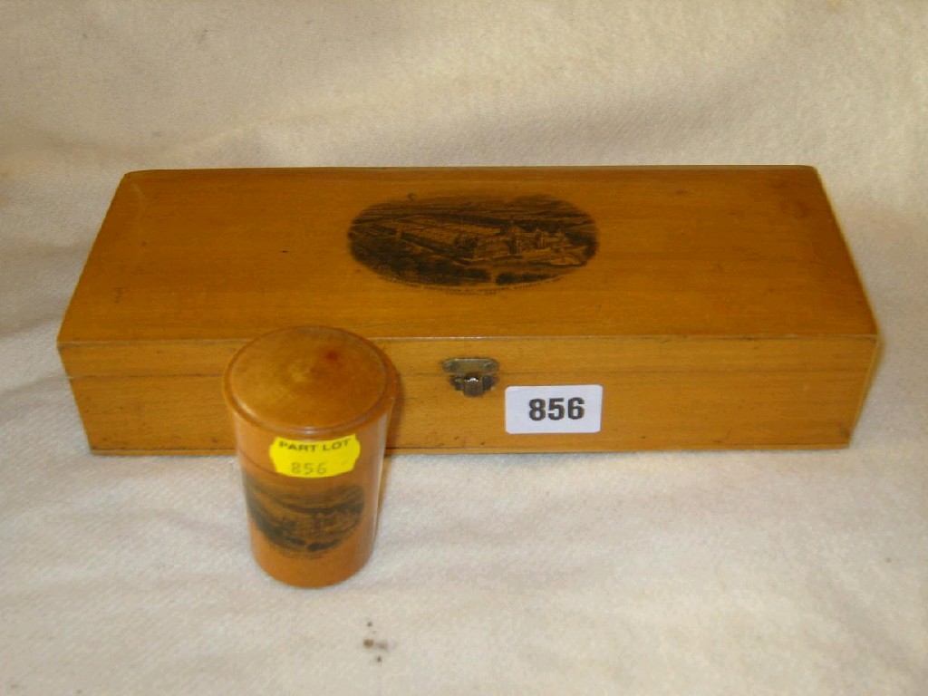 Appraisal: A collection of Mauchline ware comprising A glove box -