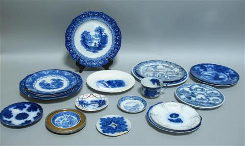 Appraisal: GROUP OF STAFFORDSHIRE PLATES Late th early th century including