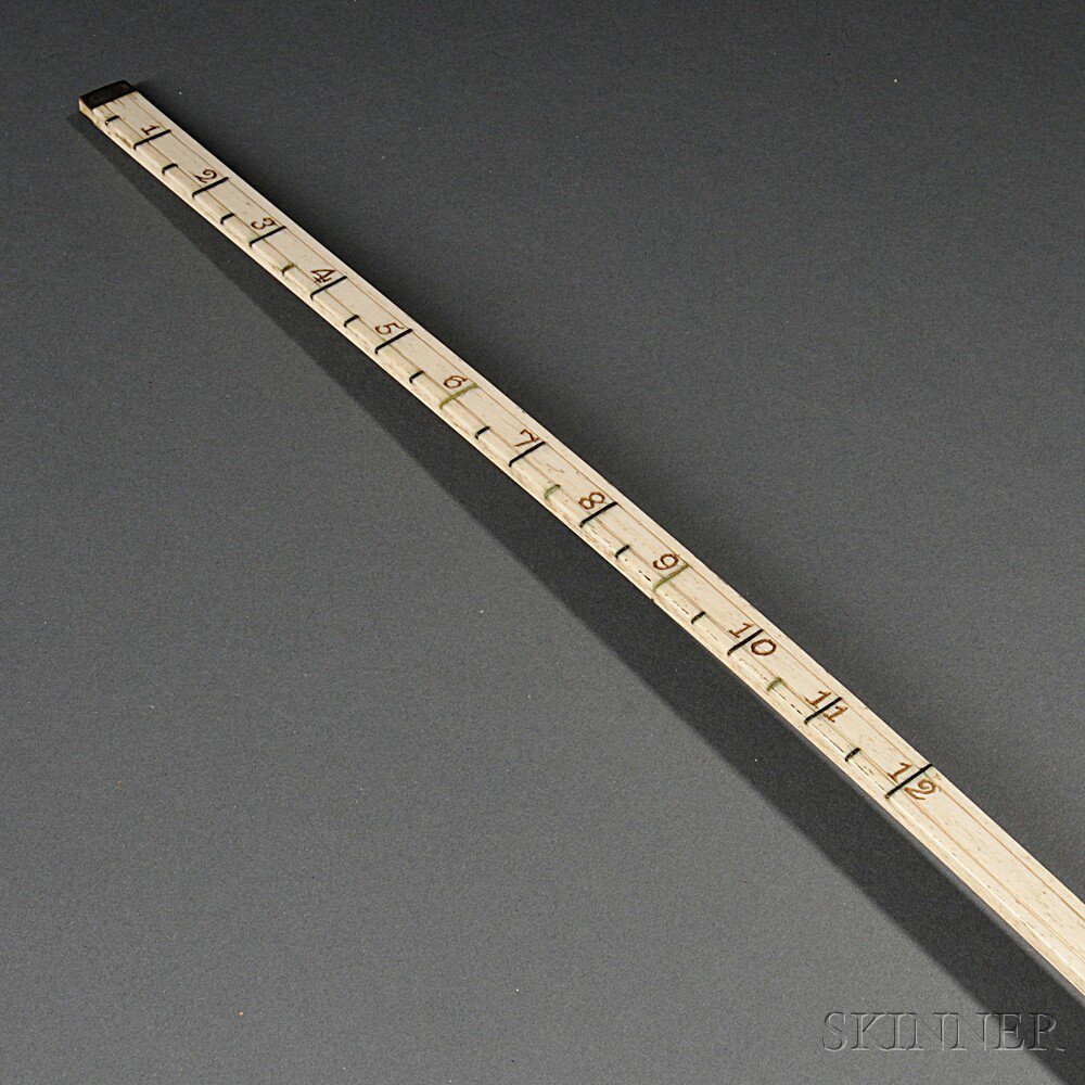 Appraisal: Whalebone Yardstick America th century numbered - and with inset