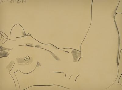 Appraisal: Frank E Romero Mexican b Nude Graphite on paper signed