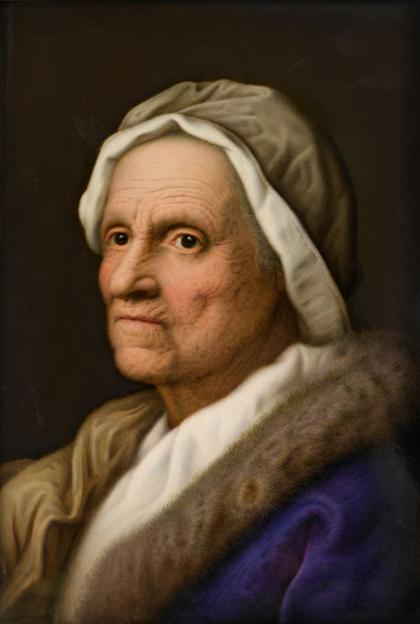 Appraisal: KPM porcelain plaque of an old woman late th century