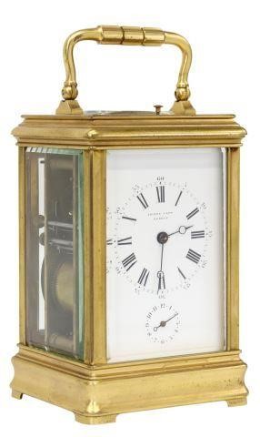 Appraisal: Swiss gilt brass-cased carriage clock Henry-Daniel Capt Geneve early th